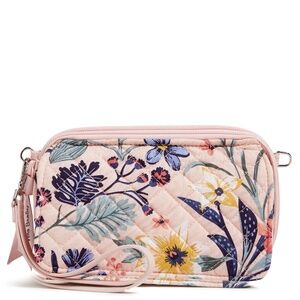 Vera Bradley Women's Cotton RFID All in One Crossbody Bag Paradise Coral